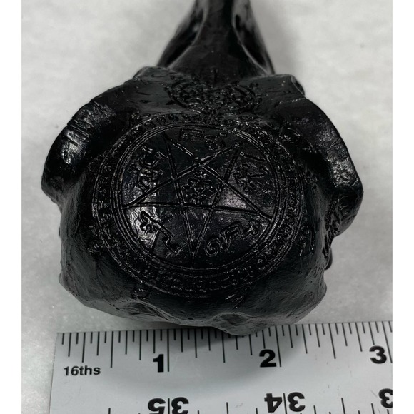 Black Resin Raven Skull Goth Halloween - Picture 5 of 7